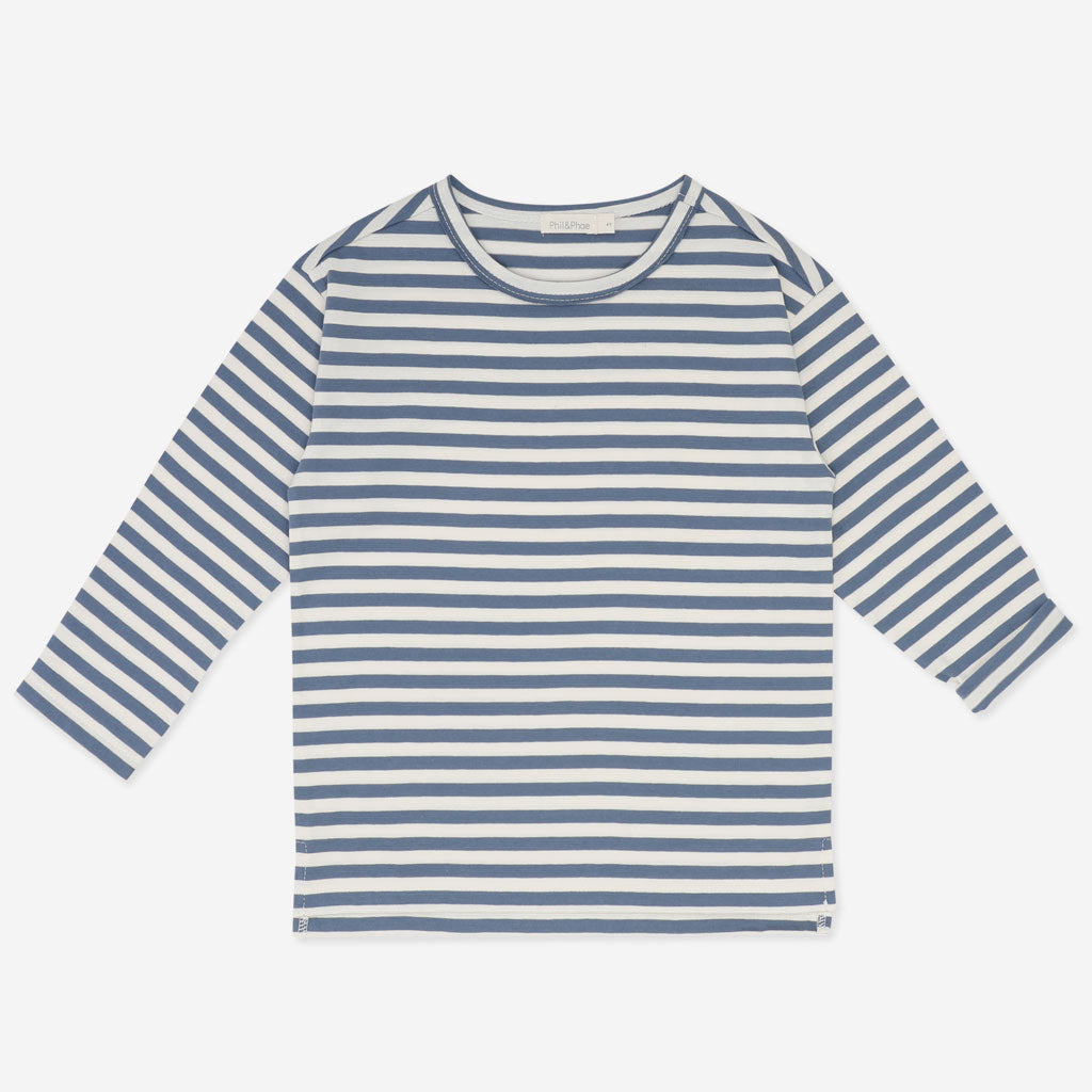 Shirt Oversized Stripes Denim Blue