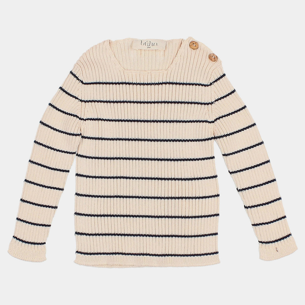 Baby Pullover Rib Ecru