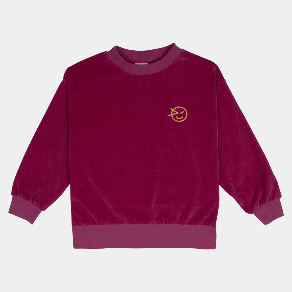 Sweatshirt Velour Magenta